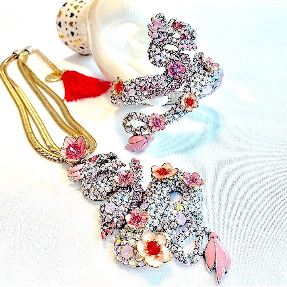 Betsey Johnson ’Memoirs of Betsey’ Dragon Jewelry Set RARE/HTF!